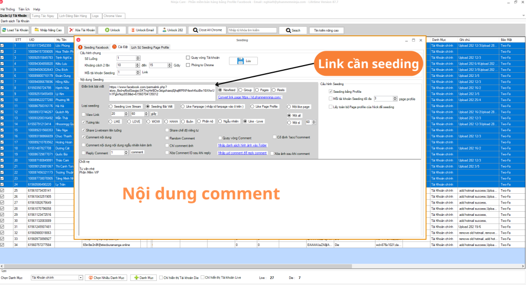 Seeding facebook tự động