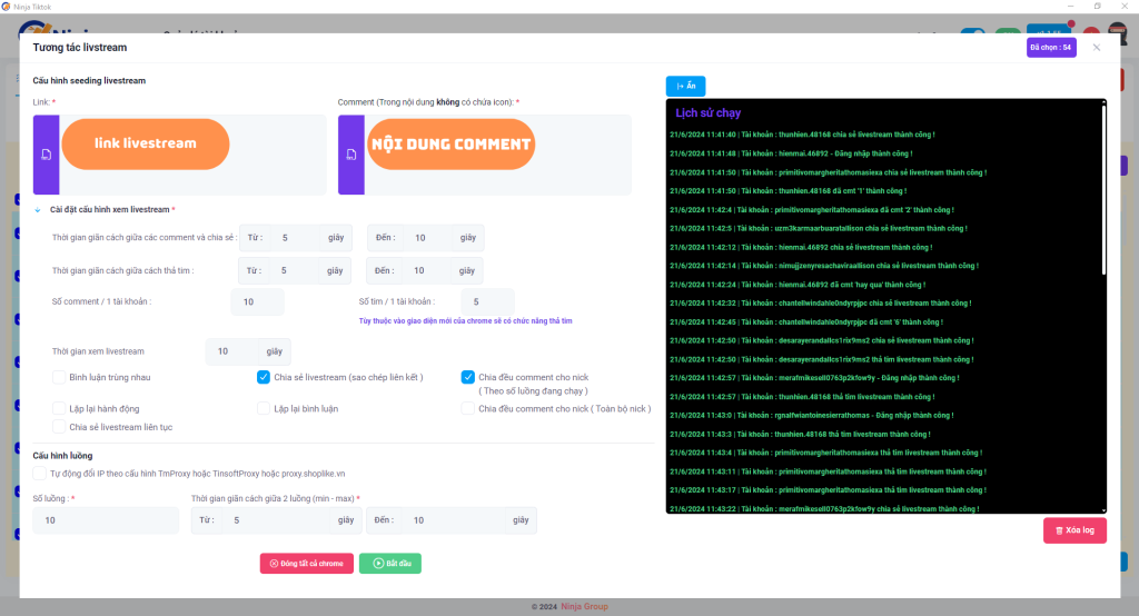 Phần mềm seeding livestream tiktok