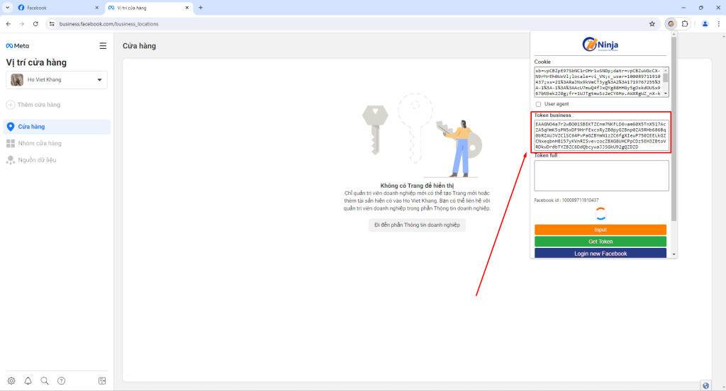 hướng dẫn Lấy token facebook