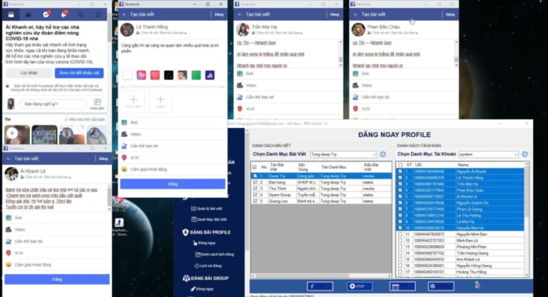 Đăng tin tự động lên nhiều facebook