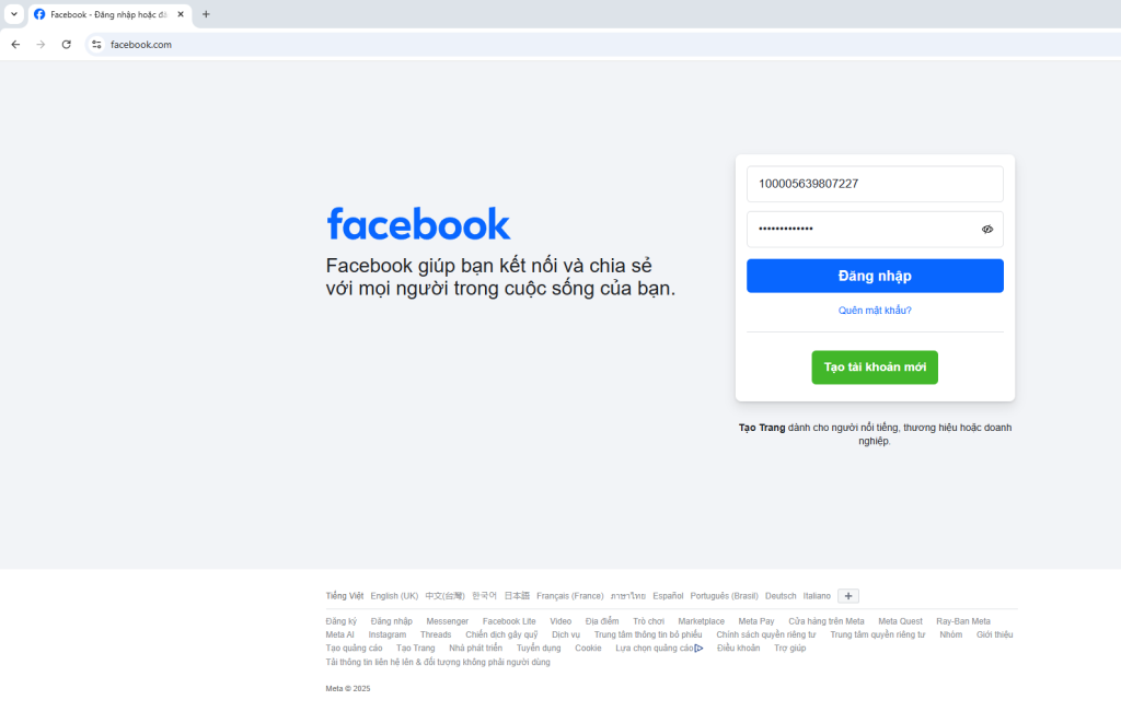 cách login tài khoản facebook không cần email , sđt